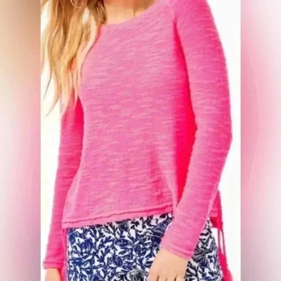 Lilly Pulitzer Jody Sweater in Love Potion Pink Size Small Tassel Sweater tunic - Picture 10 of 10
